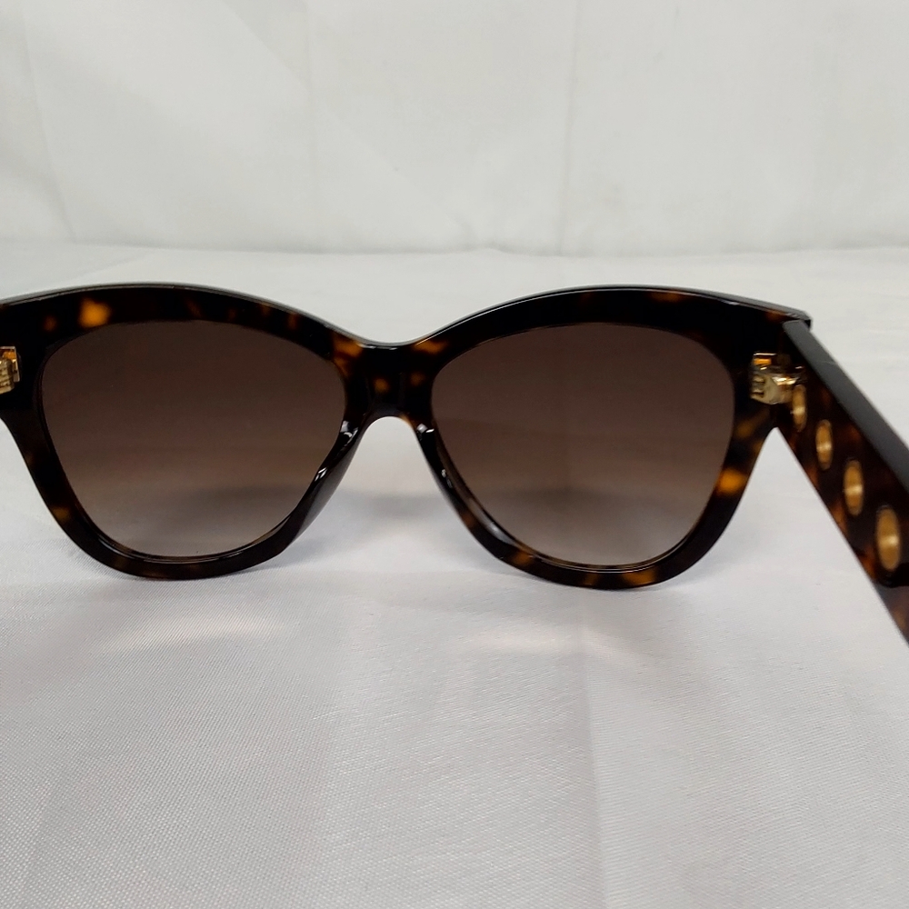 MCQ Alexander McQueen Cat Eye Sunglasses MQ0021SA 003 Tortoise Grommet Accents - Picture 8 of 12